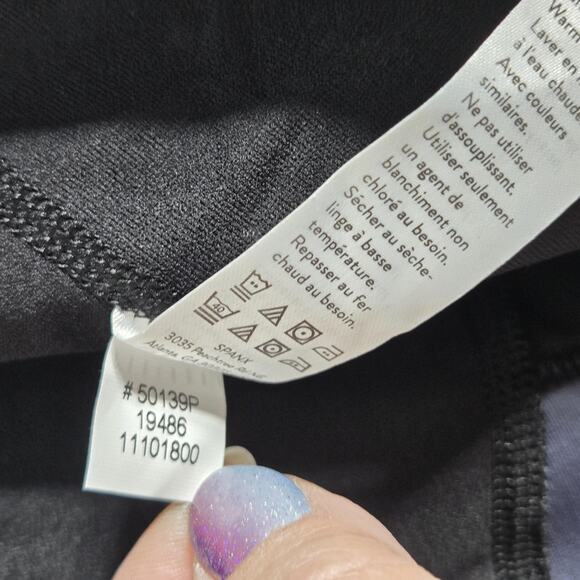 Spanx Booty Boost Leggings Womens 3X NEW Blue Geo Camo Active Compression Long - Picture 12 of 12